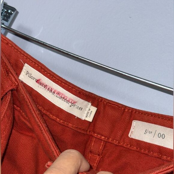 Pilcro Anthropologie Belted Mini Skirt Fall Burnt Orange Size 00 EUC - Picture 6 of 9